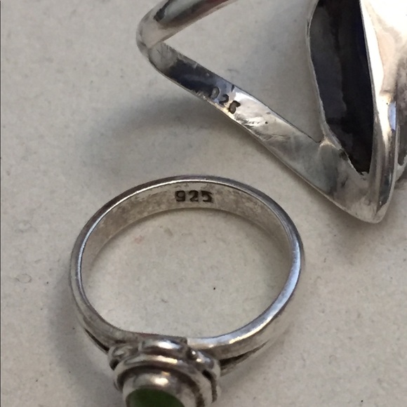 Beautiful vintage Lapis and peridot 925 sterling silver rings! - Picture 4 of 5